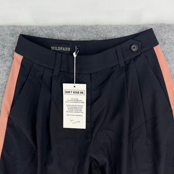 Wildfang The Empower Wide Leg Colorblock Trouser Black Brown New Size 8 - Picture 3 of 8